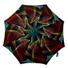 Peacock Symphony, Abstract Rainbow Music Hook Handle Umbrella (large) by DianeClancy
