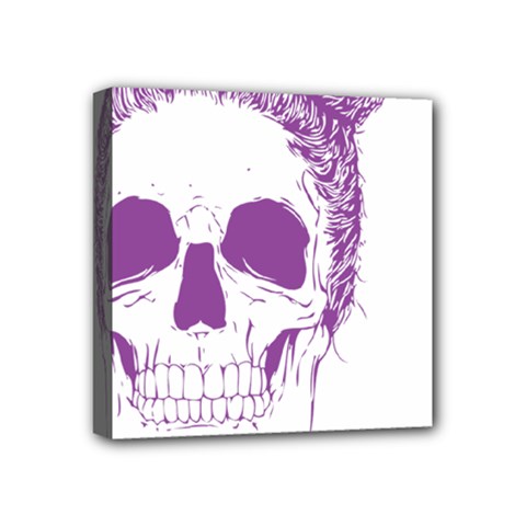 Purple Skull Bun Up Mini Canvas 4  X 4  (framed) by vividaudacity