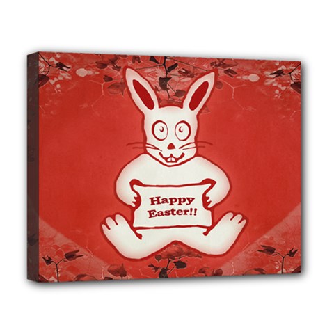 Cute Bunny Happy Easter Drawing Illustration Design Deluxe Canvas 20  X 16  (framed) by dflcprints