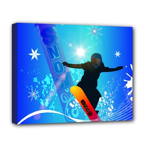 Snowboarding Deluxe Canvas 20  X 16   by FantasyWorld7