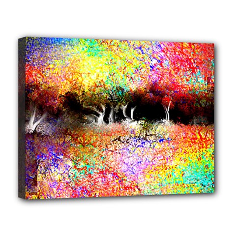Colorful Tree Landscape Canvas 14  X 11  by digitaldivadesigns