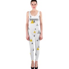 Pastel Random Triangles Modern Pattern Onepiece Catsuits by Dushan