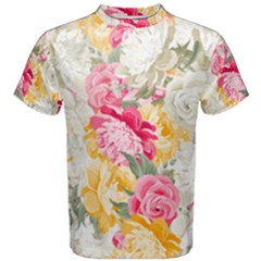 Colorful Floral Collage Men s Cotton Tees by Dushan