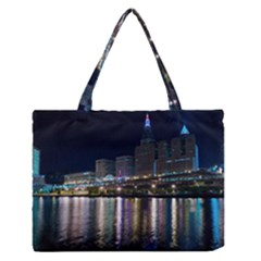 Cleveland Building City By Night Medium Zipper Tote Bag by Amaryn4rt