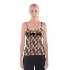 Colorful Pattern Of Tasty Cupcakes Spathetti Strap Top by CoolDesigns