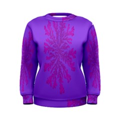 Dendron Diffusion Aggregation Flower Floral Leaf Red Purple Women s Sweatshirt by Mariart