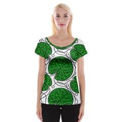 Leaf Green Women s Cap Sleeve Top by Mariart