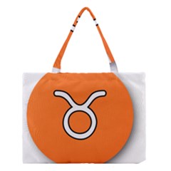 Taurus Symbol Sign Orange Medium Tote Bag by Mariart