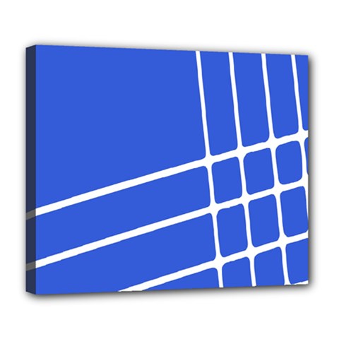 Line Stripes Blue Deluxe Canvas 24  X 20   by Mariart