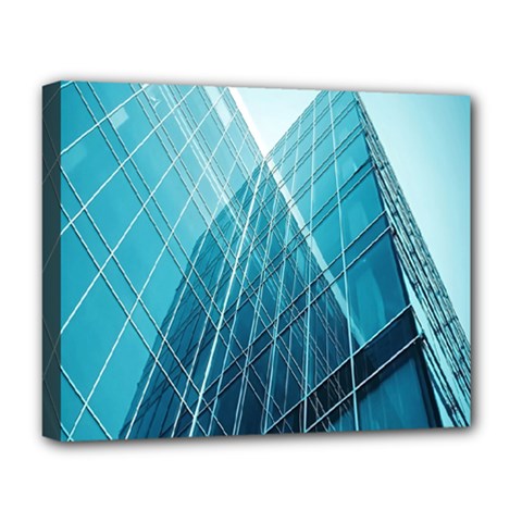 Glass Bulding Deluxe Canvas 20  X 16   by BangZart