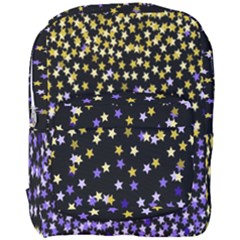 Space Star Light Gold Blue Beauty Black Full Print Backpack by Mariart