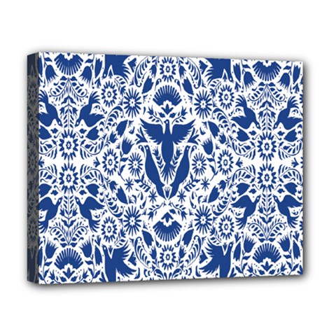 Birds Fish Flowers Floral Star Blue White Sexy Animals Beauty Deluxe Canvas 20  X 16   by Mariart