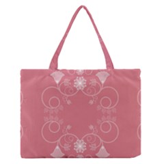 Flower Floral Leaf Pink Star Sunflower Zipper Medium Tote Bag by Mariart
