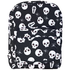 Skull, Spider And Chest  - Halloween Pattern Full Print Backpack by Valentinaart