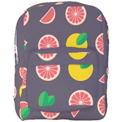 Wild Textures Grapefruits Pattern Lime Orange Full Print Backpack by Mariart