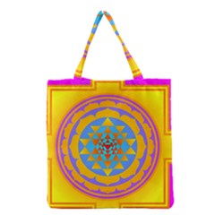 Triangle Orange Pink Grocery Tote Bag by Mariart