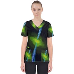 Gas Yellow Falling Into Black Hole Scrub Top by Mariart