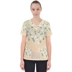Flower Frame Green Sexy Scrub Top by Mariart