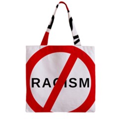 No Racism Zipper Grocery Tote Bag by demongstore