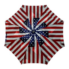 American Usa Flag Vertical Golf Umbrellas by FunnyCow