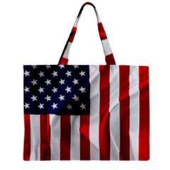 American Usa Flag Vertical Zipper Mini Tote Bag by FunnyCow
