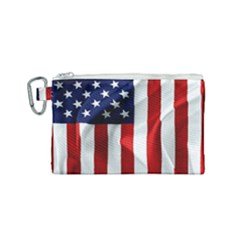 American Usa Flag Vertical Canvas Cosmetic Bag (small) by FunnyCow