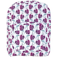Flamingo Leaf Patttern Blue Full Print Backpack by snowwhitegirl