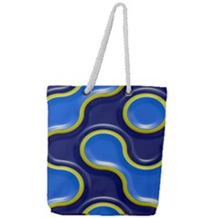 Pattern Curve Design Seamless Full Print Rope Handle Tote (large) by Sapixe