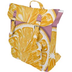 Pop Art Orange  Buckle Up Backpack by Valentinaart