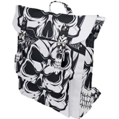 Kerchief Human Skull Buckle Up Backpack by Mariart