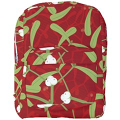 Mistletoe Christmas Texture Advent Full Print Backpack by Pakrebo