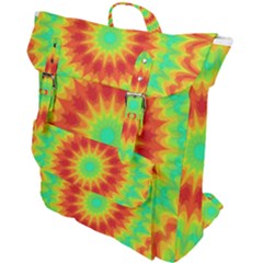 Kaleidoscope Background Red Yellow Buckle Up Backpack by Mariart