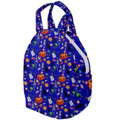 Halloween Treats Pattern Blue Travel Backpacks by snowwhitegirl