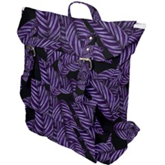 Tropical Leaves Purple Buckle Up Backpack by snowwhitegirl