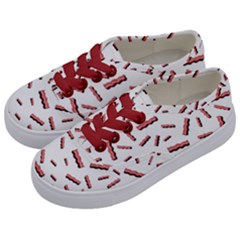 Funny Bacon Slices Pattern Infidel Red Meat Kids  Classic Low Top Sneakers by genx