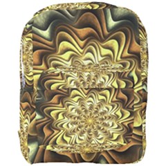 Fractal Flower Petals Gold Full Print Backpack by Pakrebo