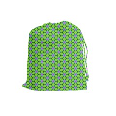 Pattern Green Drawstring Pouch (large) by Mariart