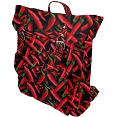 Red Chili Peppers Pattern  Buckle Up Backpack by bloomingvinedesign