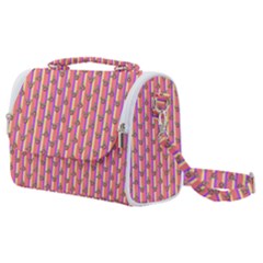 Pink Stripe & Roses Satchel Shoulder Bag by charliecreates