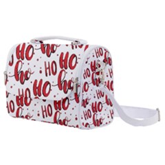 Christmas Watercolor Hohoho Red Handdrawn Holiday Organic And Naive Pattern Satchel Shoulder Bag by genx