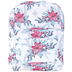 Watercolor Christmas Floral Seamless Pattern Full Print Backpack by Vaneshart
