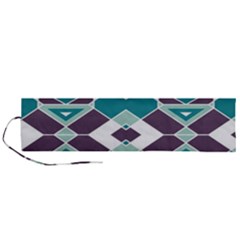 Teal And Plum Geometric Pattern Roll Up Canvas Pencil Holder (l) by mccallacoulture