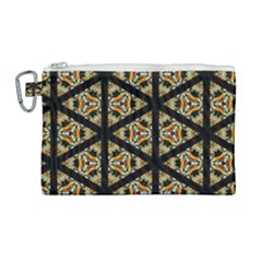 Pattern Stained Glass Triangles Canvas Cosmetic Bag (large) by HermanTelo