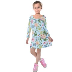 Springflowers Kids  Long Sleeve Velvet Dress by Dushan