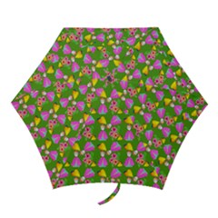 Girl With Hood Cape Heart Lemon Pattern Green Mini Folding Umbrellas by snowwhitegirl