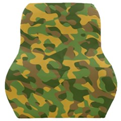 Yellow Green Brown Camouflage Car Seat Back Cushion  by SpinnyChairDesigns