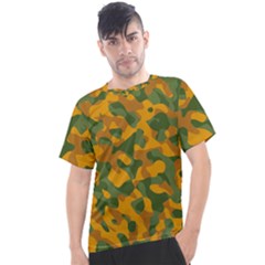 Green And Orange Camouflage Pattern Men s Sport Top by SpinnyChairDesigns