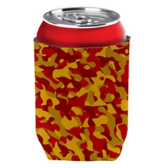 Red And Yellow Camouflage Pattern Can Holder by SpinnyChairDesigns