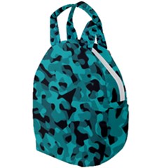 Black And Teal Camouflage Pattern Travel Backpacks by SpinnyChairDesigns