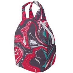 Red Vivid Marble Pattern 3 Travel Backpacks by goljakoff